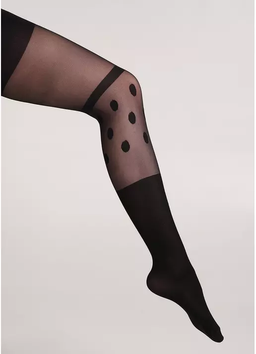 Детские колготки в горох с имитацией гольф PARIS 60 (8) nero (черный)
