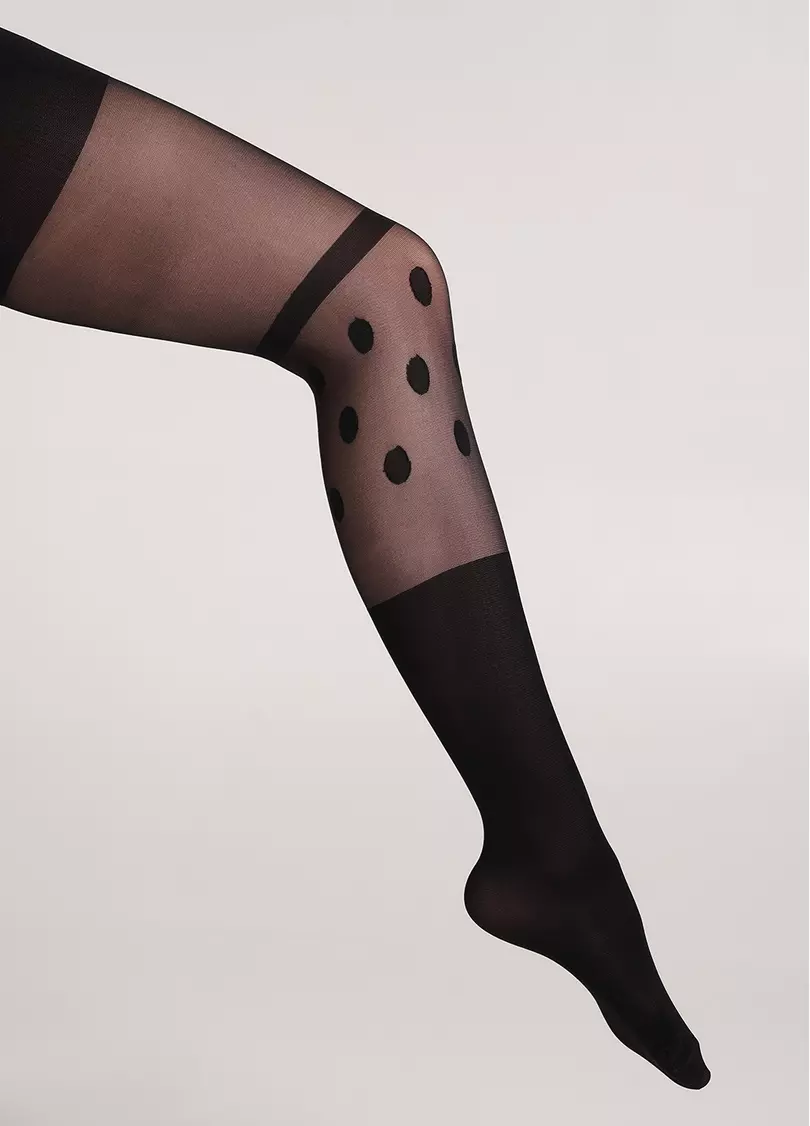 Дитячі колготки в горох з імітацією гольф PARIS 60 (8) nero (чорний)