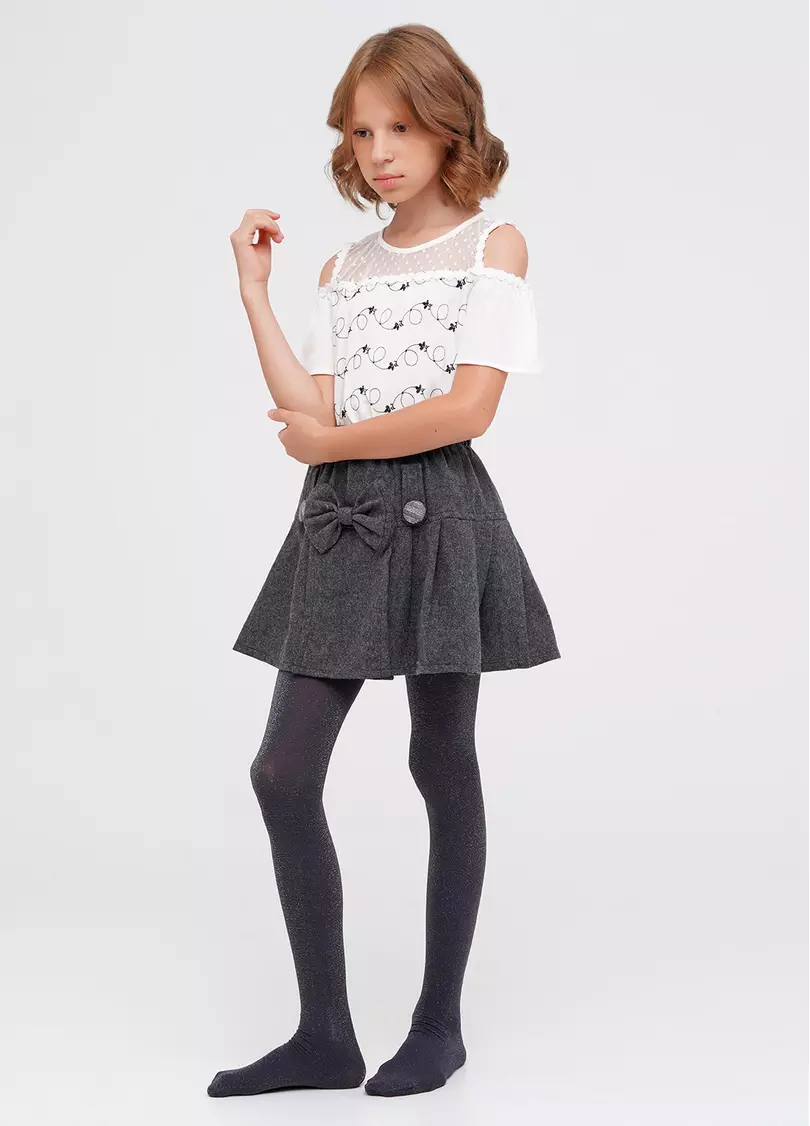 Детские колготки с люрексом SILVIA 60 bianco (белый)