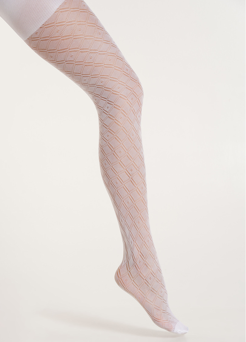 Ажурні колготки дитячі TRAISY KIDS 80 (1) bianco (білий)