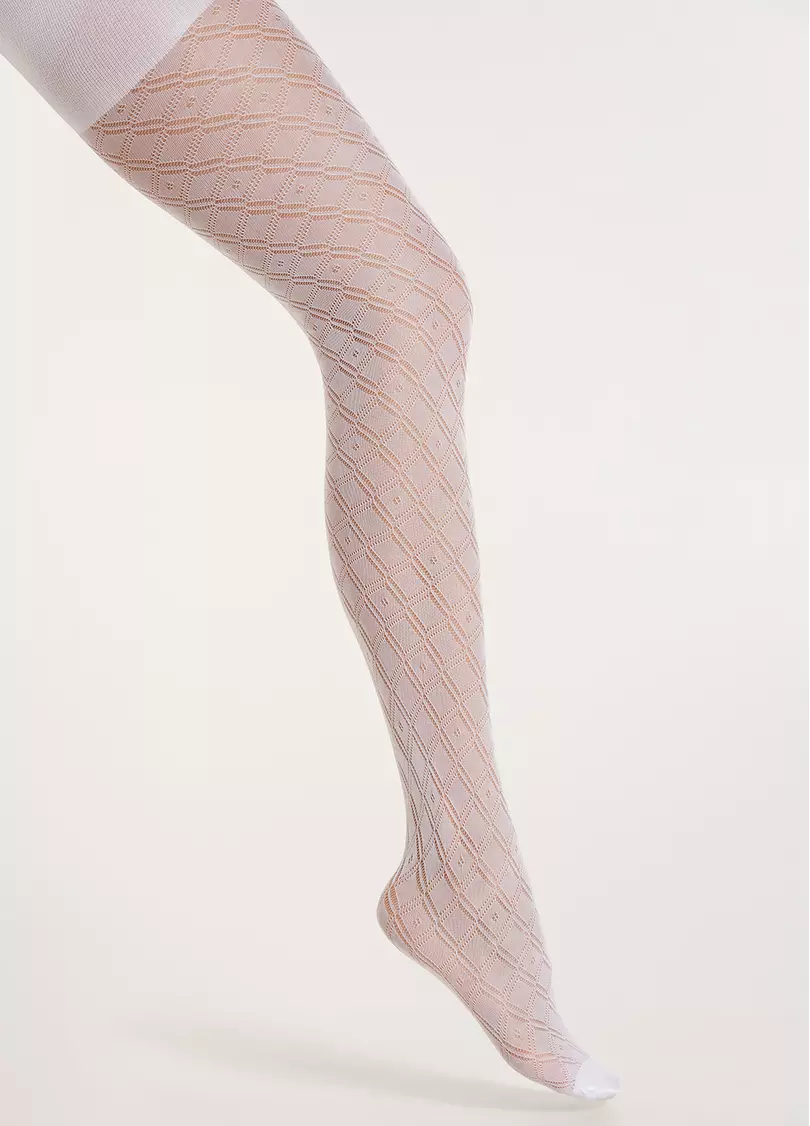 Ажурные колготки детские TRAISY KIDS 80 (1) bianco (белый)