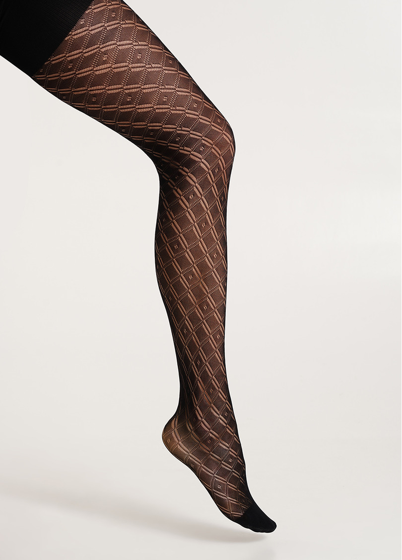 Ажурні колготки дитячі TRAISY KIDS 80 (1) nero (чорний)