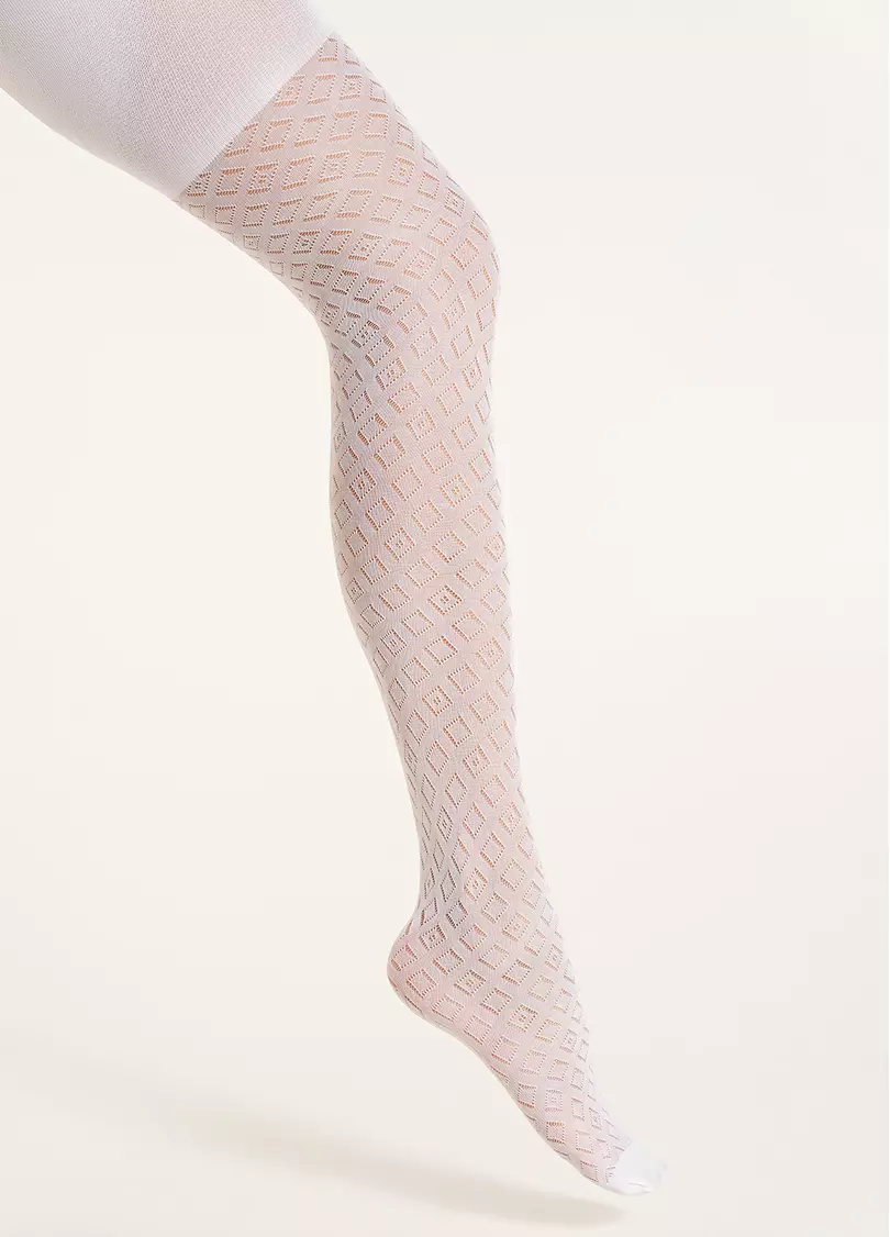 Ажурные колготки детские для девочек TRAISY KIDS 80 (2) bianco (белый)