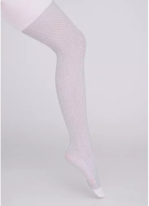 Дитячі колготки в сітку з люрексом TRAISY LUREX 80 (1) white (білий)