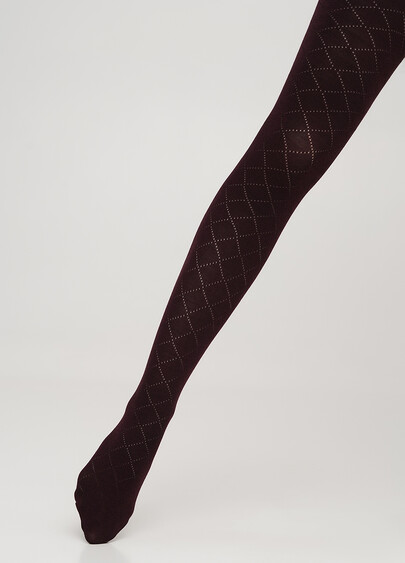 Детские ажурные колготки TRIXIE (1) marsala (бордовый)