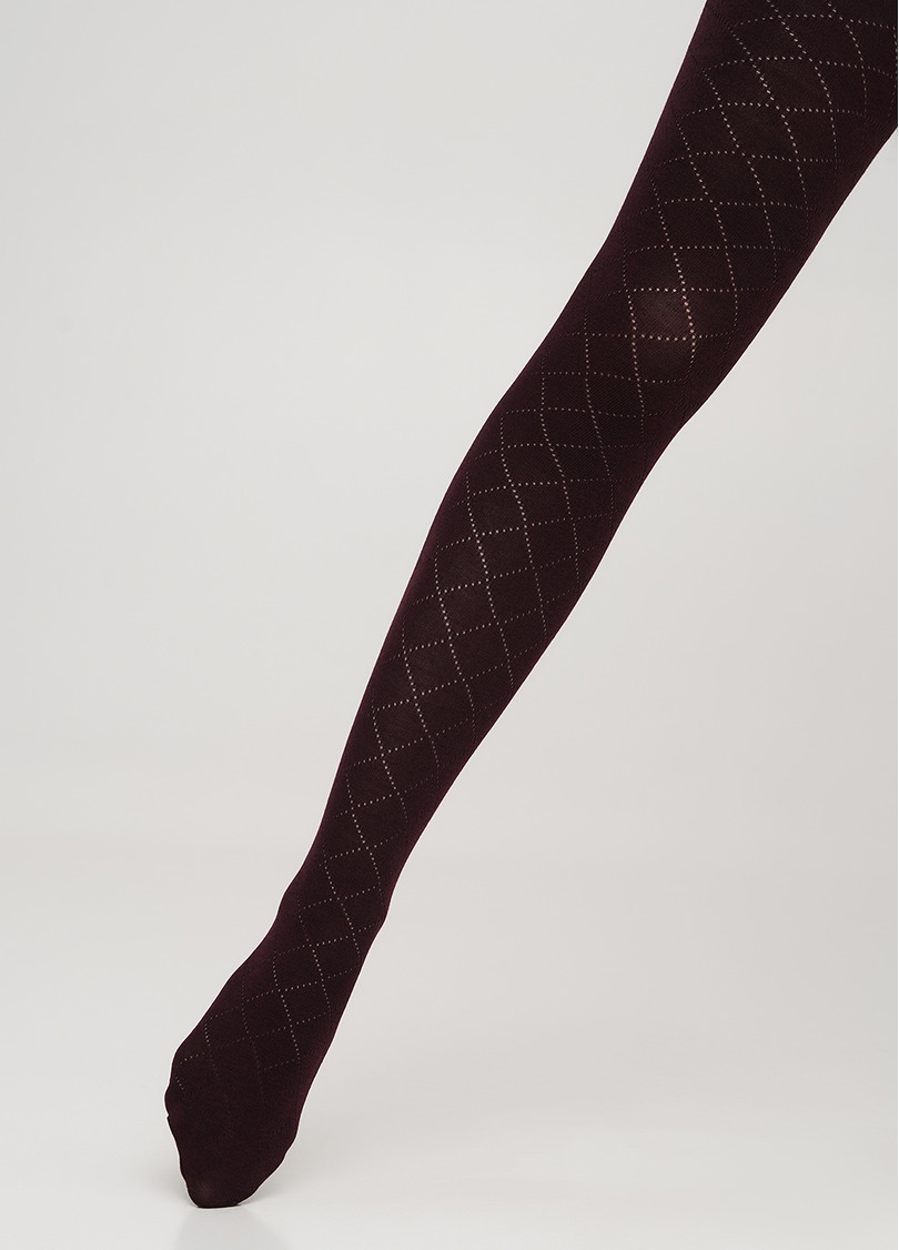 Дитячі ажурні колготки TRIXIE (1) marsala (бордовий)