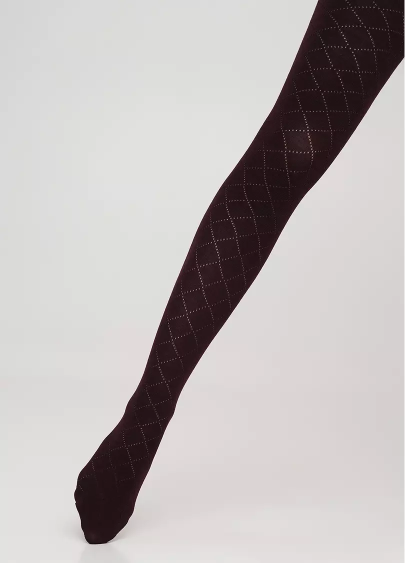 Детские ажурные колготки TRIXIE (1) marsala (бордовый)