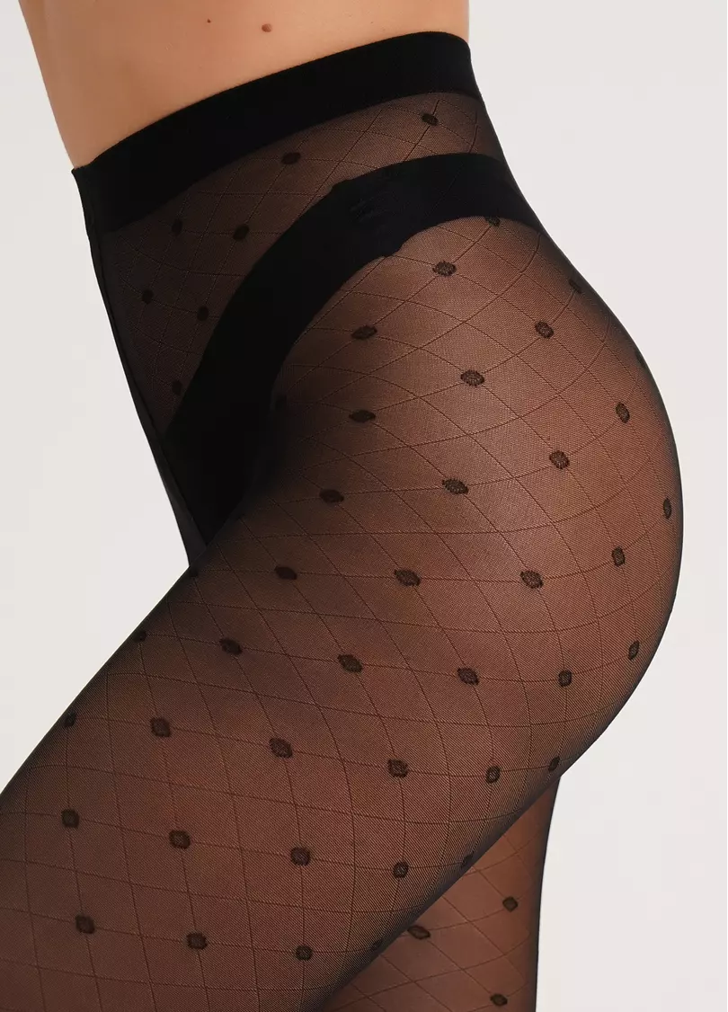 Колготи з геометричним візерунком Afina 40 den model 4 (nero)