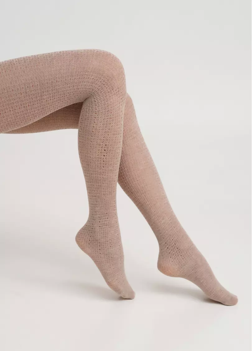 Колготки м'які та теплі в сітку CASHMERE FASHION NET 120 (4) sand (бежевий)
