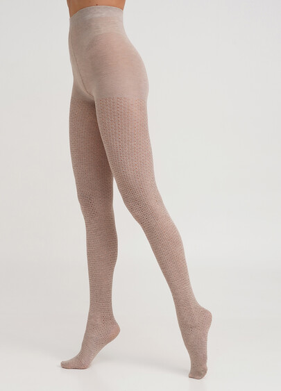 Колготки мягкие и теплые в сетку CASHMERE FASHION NET 120 (4) sand (бежевый)