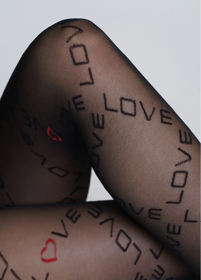 Колготки з написом "Love" DAZZLE 40 (2) nero (чорний)