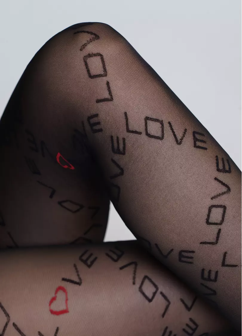 Колготки с надписью "Love" DAZZLE 40 (2) nero (черный)
