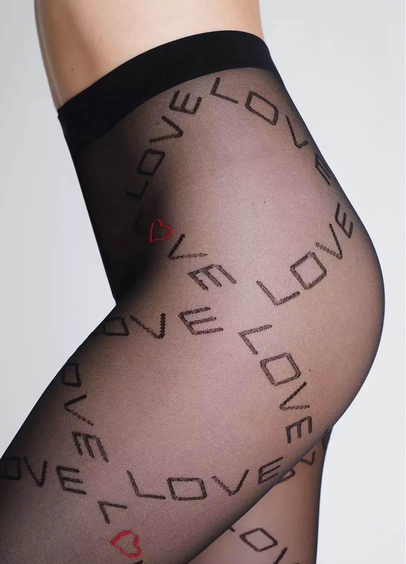 Колготки с надписью "Love" DAZZLE 40 (2) nero (черный)