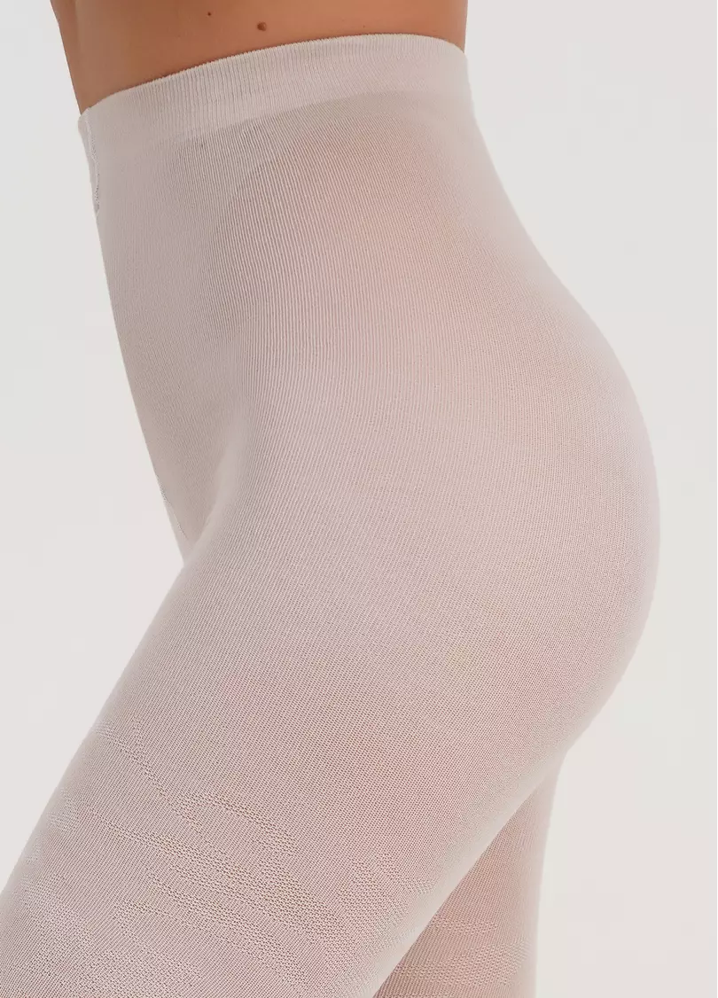 Хлопковые колготки с цветочным узором ECLIPSE 150 (3) moonlight (бежевый)