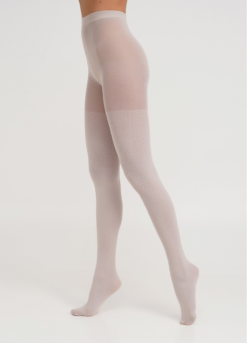 Колготки бавовняні з візерунком в ромби ECLIPSE 150 (5) moonlight (бежевий)
