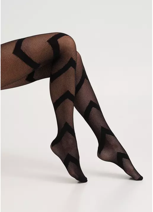 Колготки в сітку з широкими смугами FASHION NET 40 (7) nero (чорний) Колготки в сітку з широкими смугами FASHION NET 40 (7) nero (чорний)
