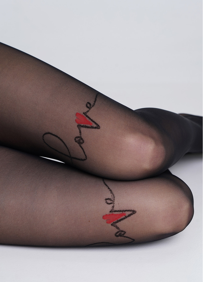 Колготки с надписью Love над коленями FOXY 20 (1) nero (черный)