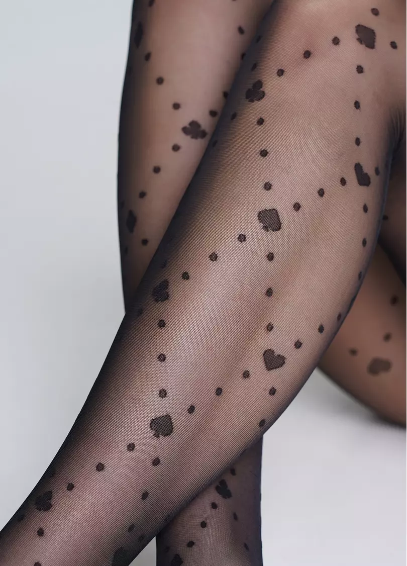 Колготки с узором карточных мастей INSOMNIA 20 (3) nero (черный)