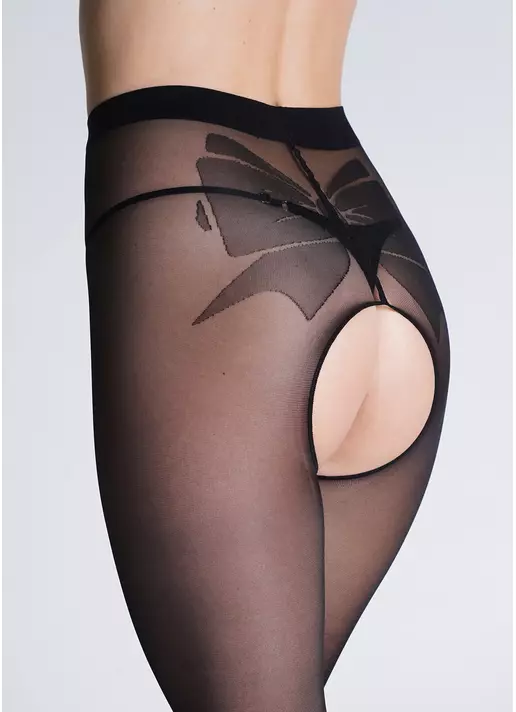 Эротические колготки с бантиком INTIMO FAVOR 40 (1) nero (черный)