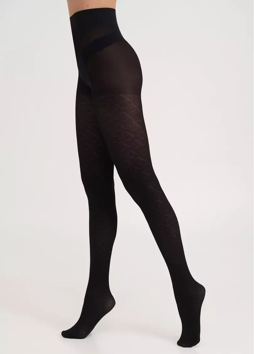 Колготки с геометрическим плетением NEXUS 80 (2) nero (черный)