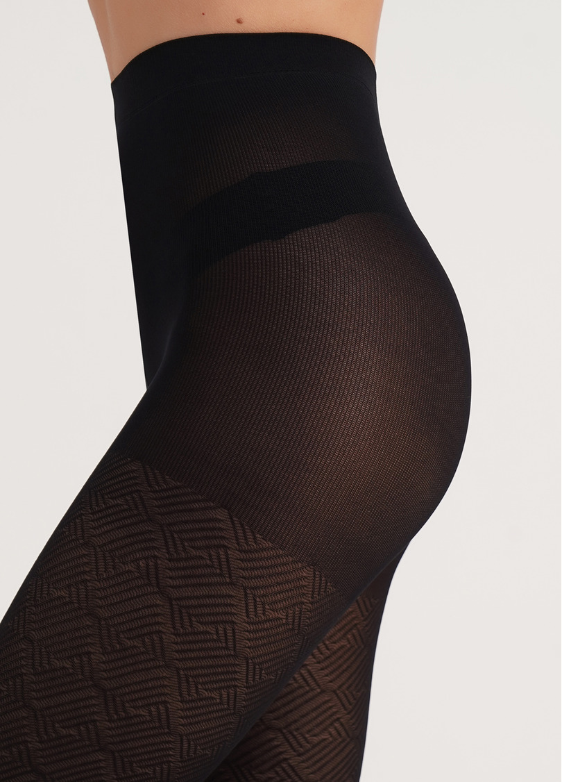 Колготки с геометрическим плетением NEXUS 80 (2) nero (черный)