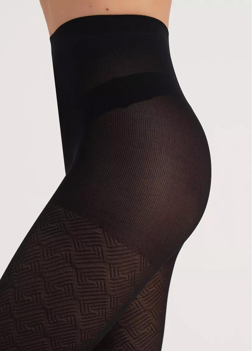 Колготки с геометрическим плетением NEXUS 80 (2) nero (черный)