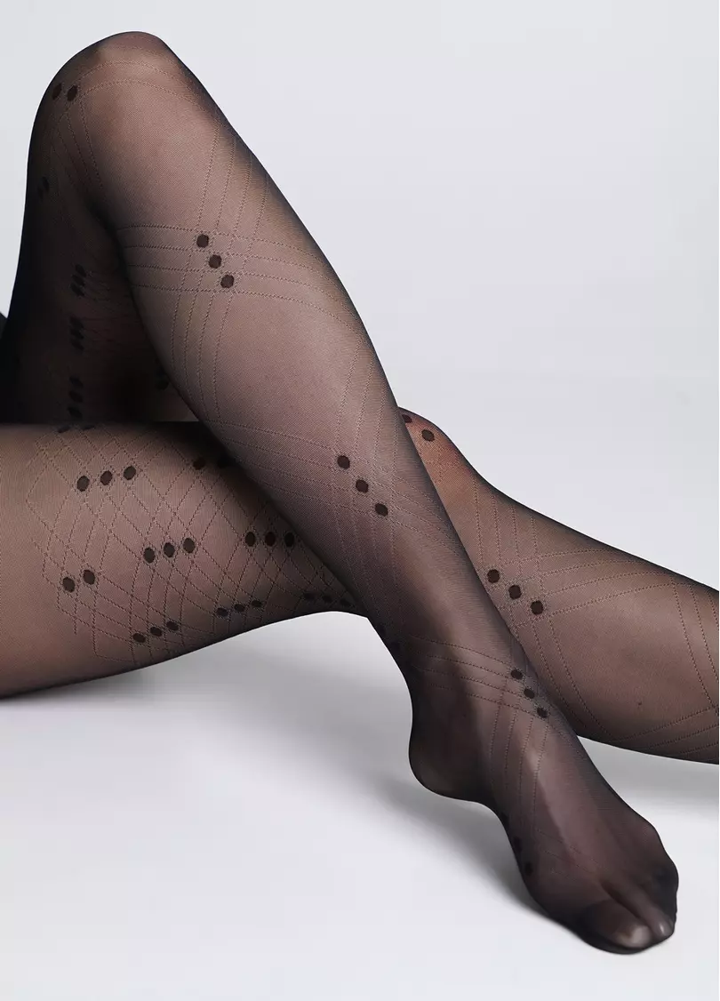 Колготки с геометрическим узором NOIR 20 (2) nero (черный)