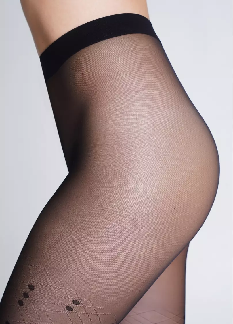 Колготки с геометрическим узором NOIR 20 (2) nero (черный)