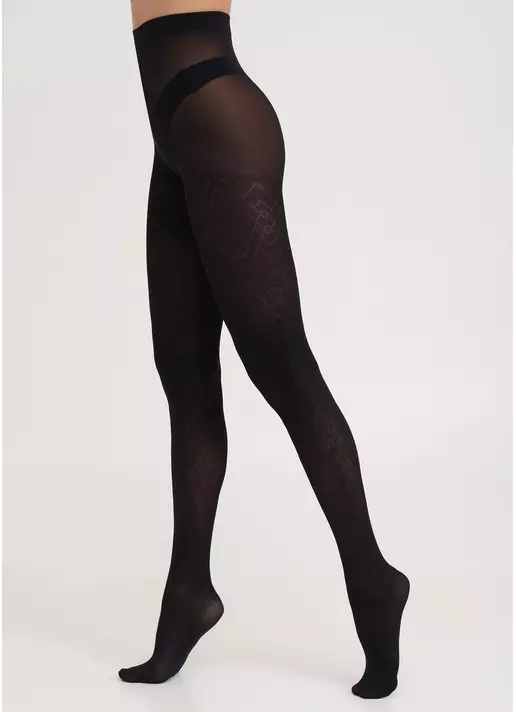 Колготки с геометрическим узором OUTLINE 60 (1) nero (черный)
