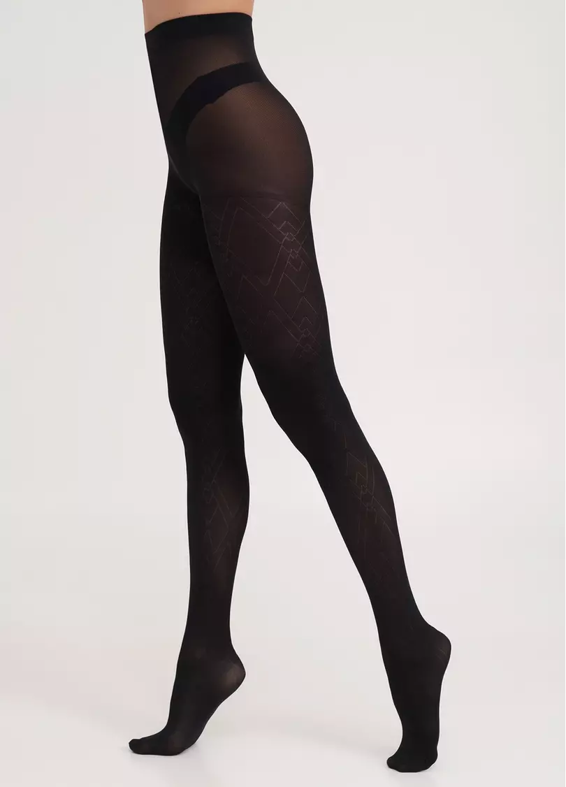 Колготки с геометрическим узором OUTLINE 60 (1) nero (черный)