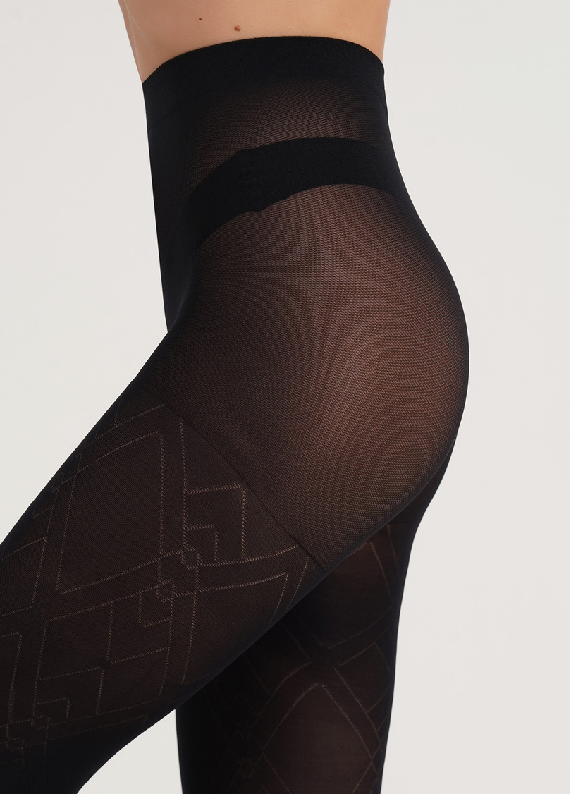Колготки з геометричним візерунком OUTLINE 60 (1) nero (чорний)