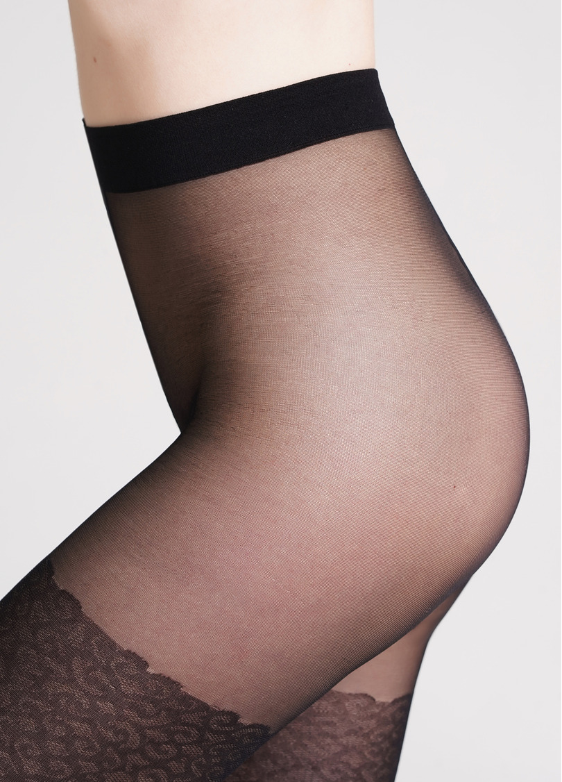 Колготки с имитацией чулок в горох POINTS 20 (2) nero (черный)