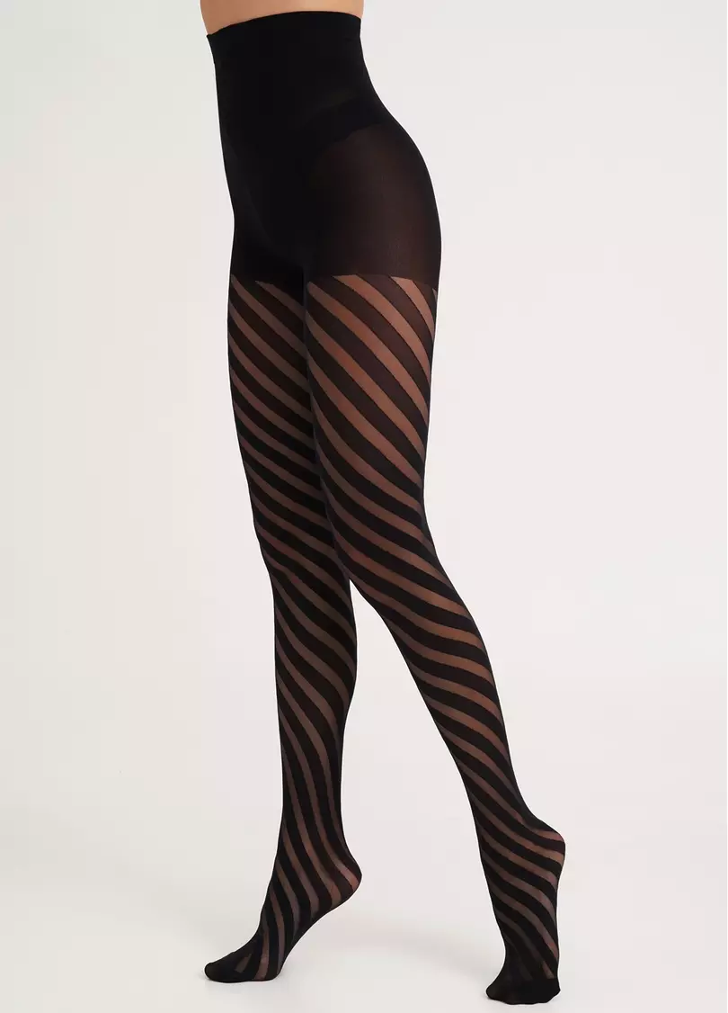 Колготки зі смугами STELLA 40 (4) nero (чорний)