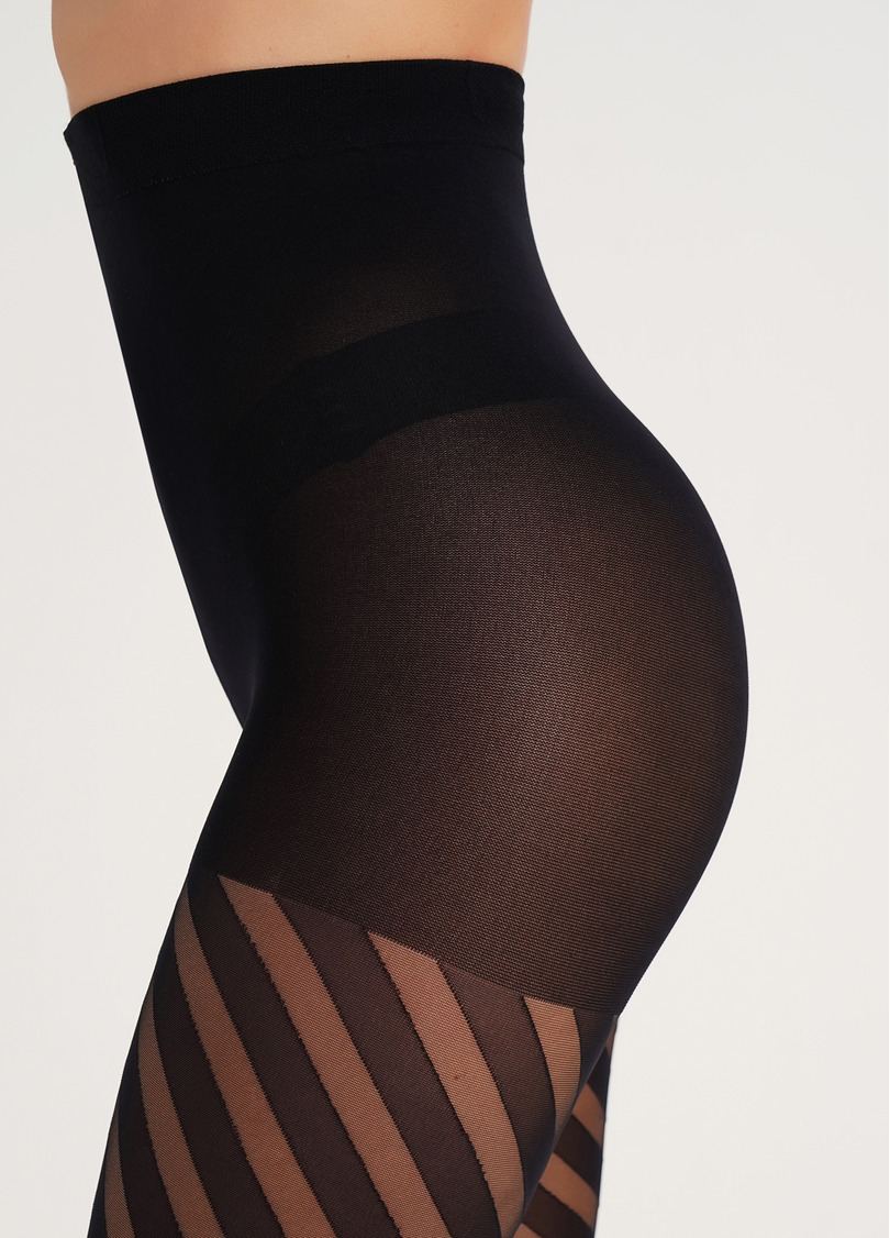 Колготки с полосами STELLA 40 (4) nero (черный)