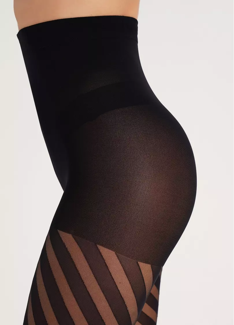 Колготки зі смугами STELLA 40 (4) nero (чорний)