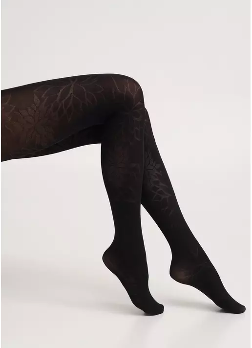 Колготки с цветами STEM 60 (1) nero (черный)