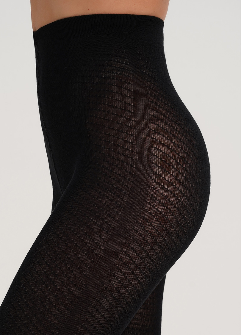 Колготки з бавовни з візерунком TWILL 180 (2) black (чорний)