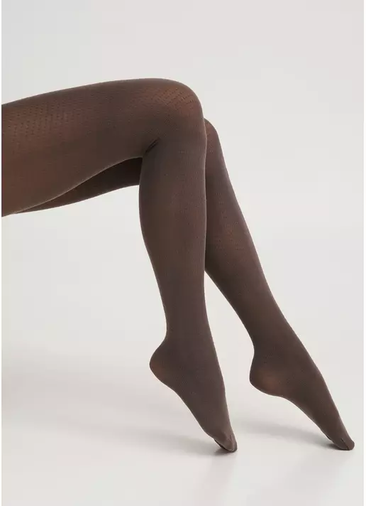 Колготки з бавовни з візерунком TWILL 180 (2) haze (коричневий) Колготки з бавовни з візерунком TWILL 180 (2) haze (коричневий)