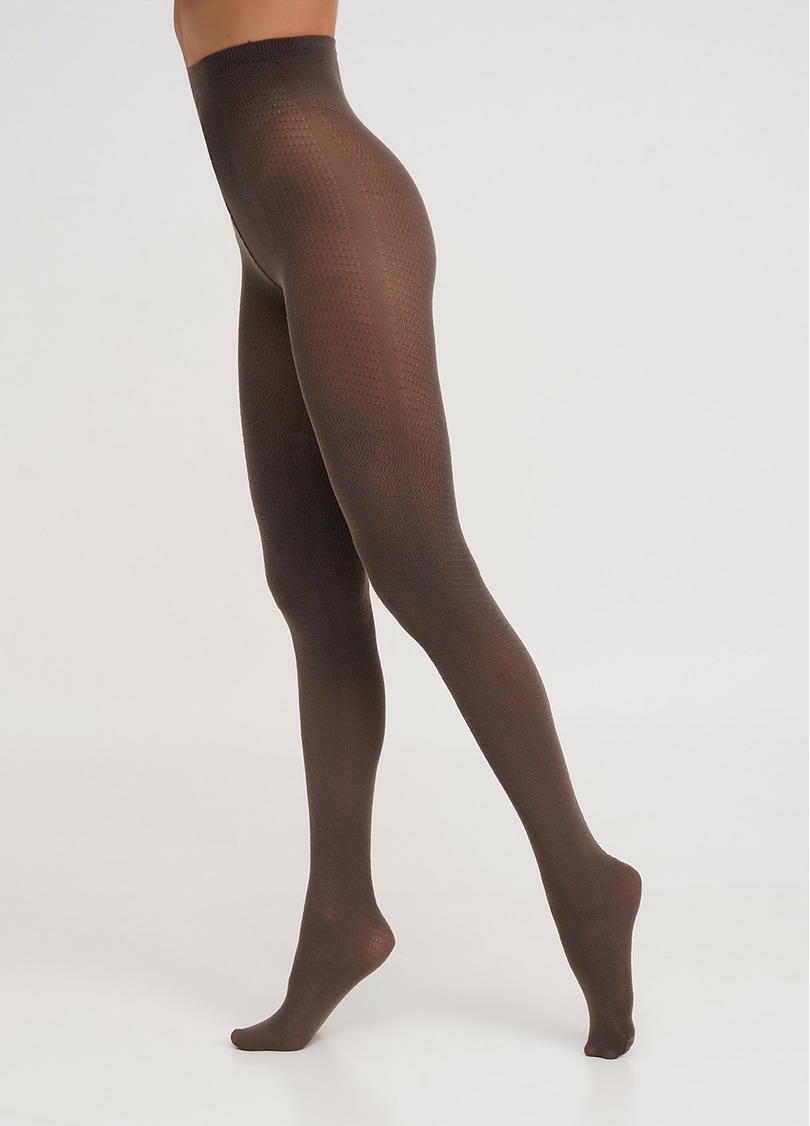 Колготки из хлопка с узором TWILL 180 (2) haze (коричневый)