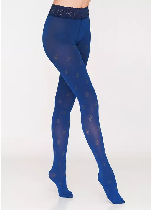 Колготки з ажурним поясом ADEN 120 (1) (navy peony)