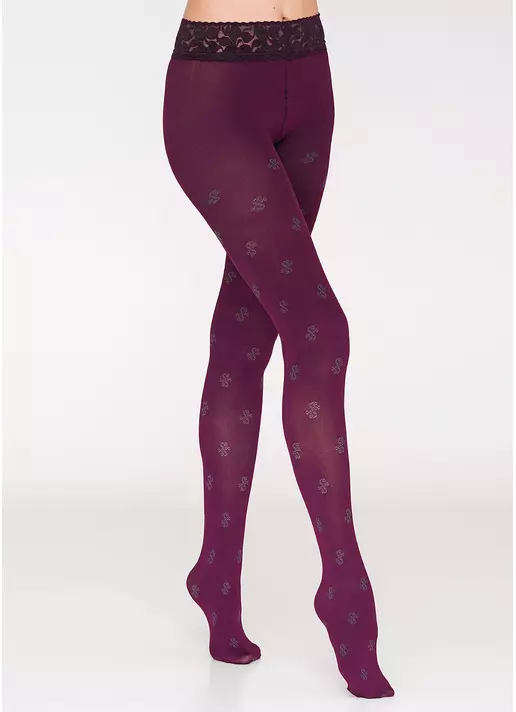 Колготки з ажурним поясом ADEN 120 (1) (port wine)
