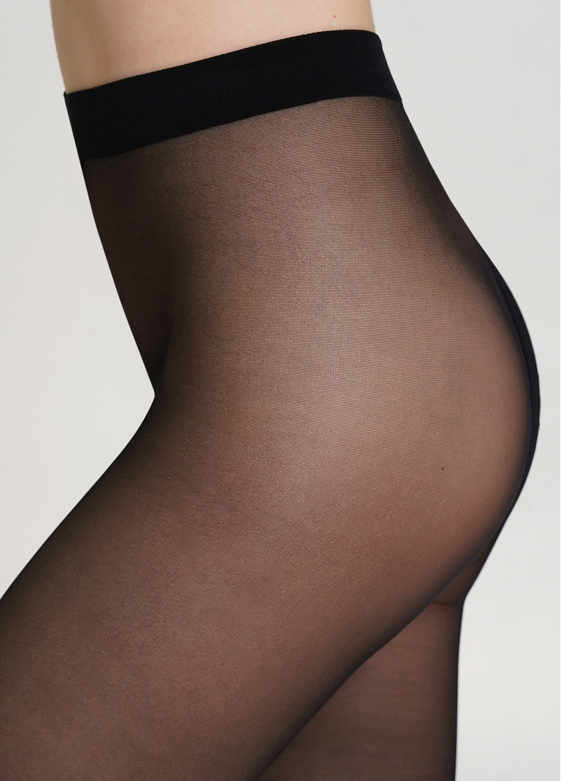 Колготки з написом з блискучим сердечком ADORE 20 (5) nero (чорний)