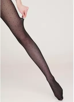 Колготки с геометрическим узором и в точку Afina 40 den model 3 (nero)