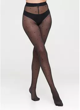 Колготы с узором сеткой и горохом Afina 40 den model 5