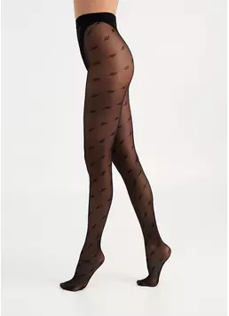 Колготки в колоски AFINA 40 (6) nero (чорний)