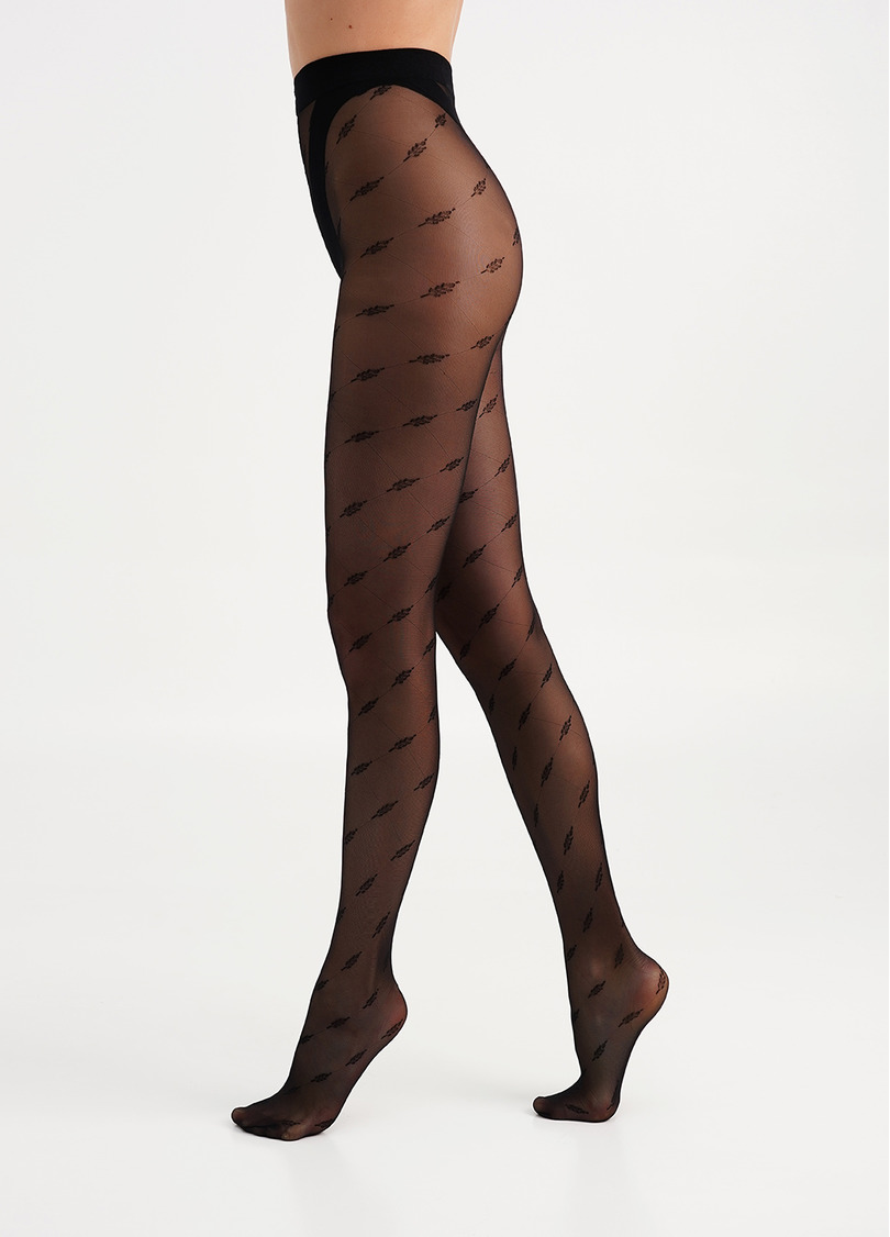 Колготки в колоски AFINA 40 (6) nero (чорний)