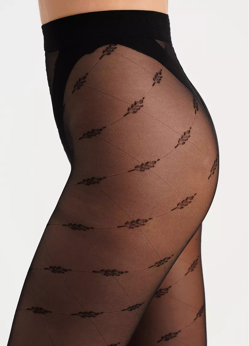 Колготки в колоски AFINA 40 (6) nero (чорний)