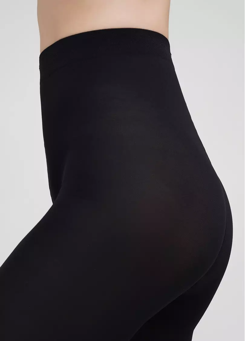 Колготки з прозорими смугами та стопою ALIKE 40 (1) nero (чорний)