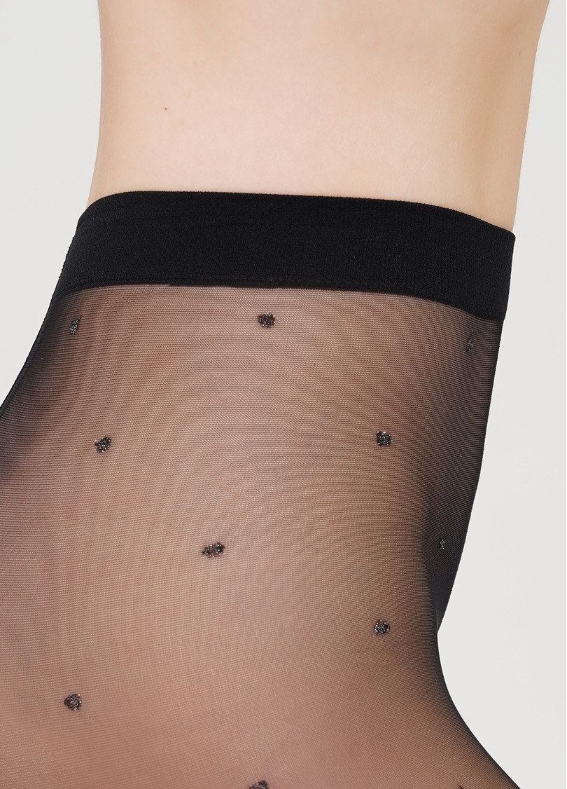 Колготки прозрачные в блестящий горох ALISON 20 (2) nero (черный)