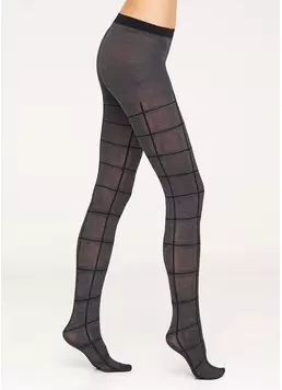 Колготки меланжевые с геометрическим узором Amina 60 den model 1 (dark grey melange/black) Колготки меланжевые с геометрическим узором Amina 60 den model 1 (dark grey melange/black)